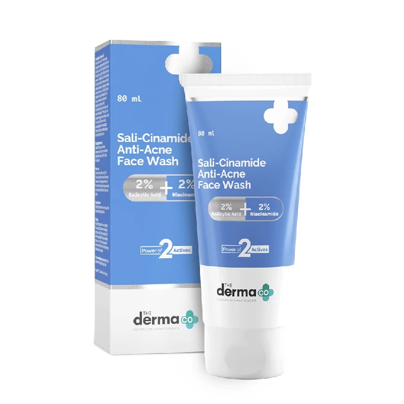 The Derma Co Sali-Cinamide Anti-Acne Face Wash with 2percent Salicylic Acid & 2percent Niacinamide, 80 ml-1.webp